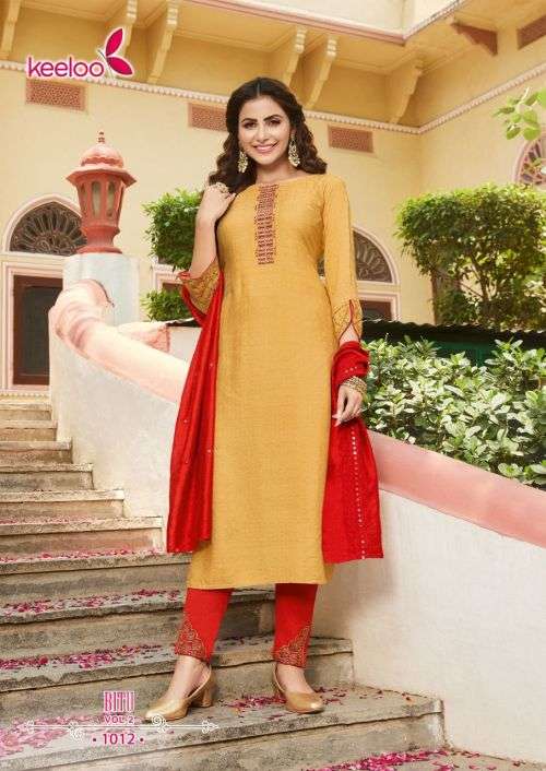 Keeloo Bittu Vol 2 Catalog Fancy Wear Wholesale Kurti Pant With Dupatta