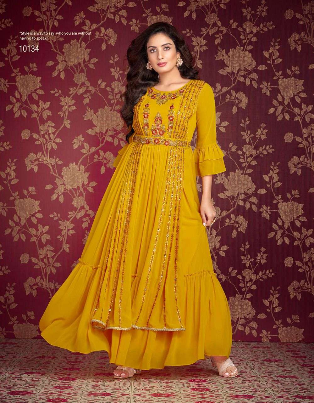 Lily And Lali Rosette Catalog Exclusive Designer Wear Gown Wholesale