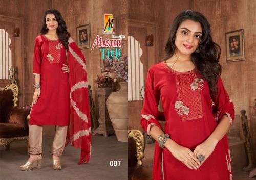 Master Titli Catalog Regular Wear Rayon Kurti Pant With Dupatta Wholesale