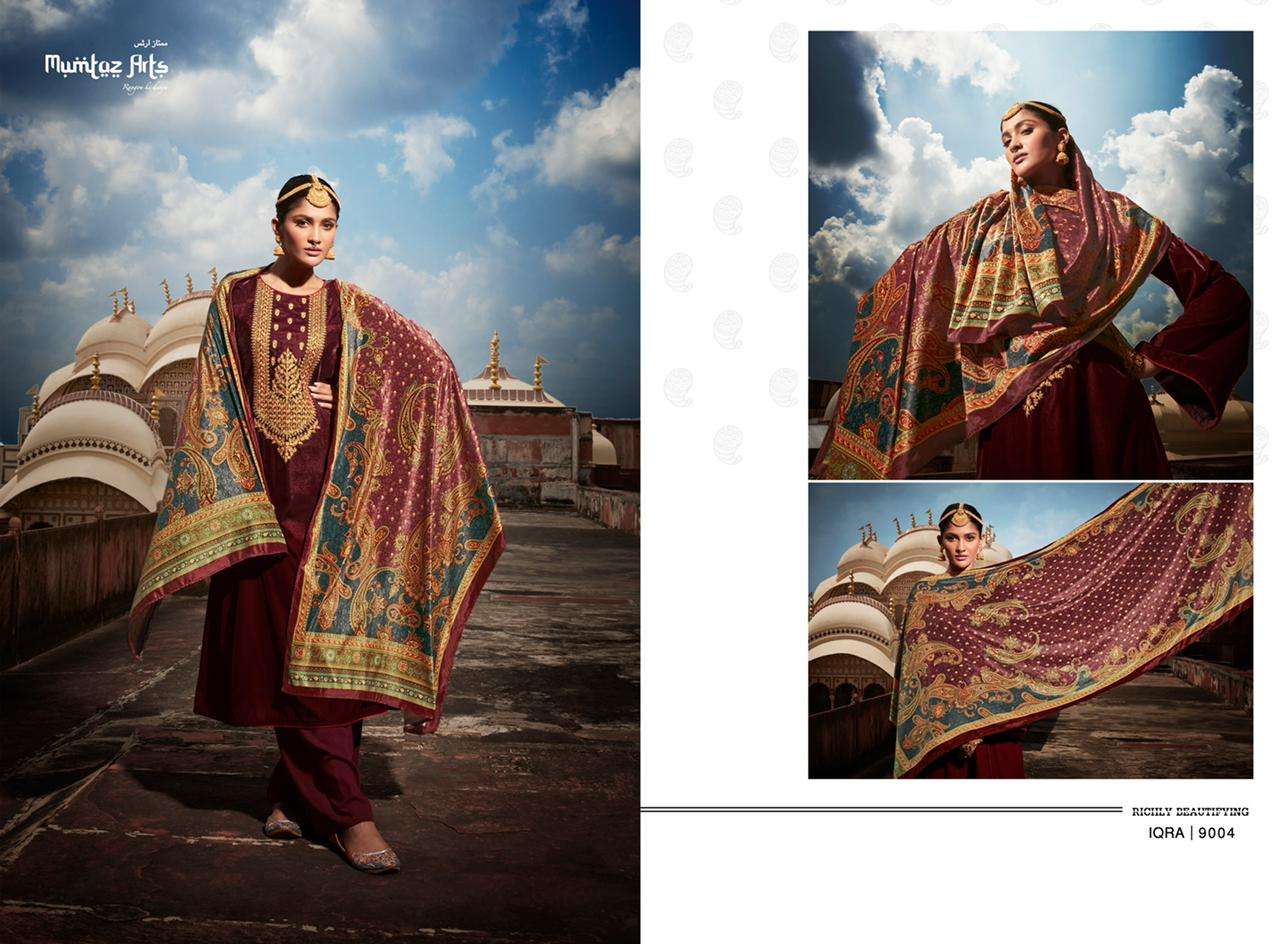 Mumtaz Arts Iqra Catalog Pashmina Dress Materials Wholesale