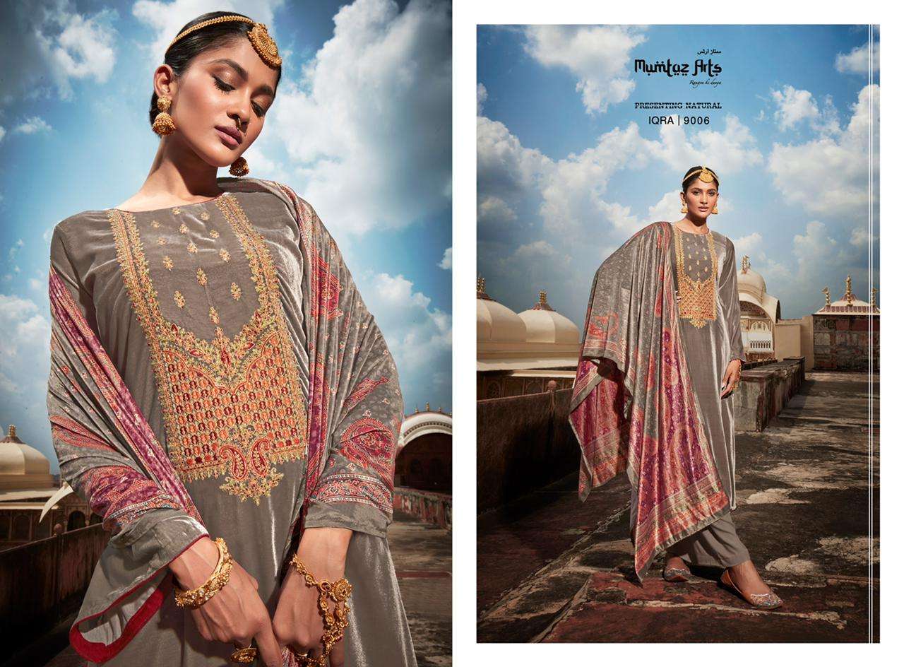 Mumtaz Arts Iqra Catalog Pashmina Dress Materials Wholesale