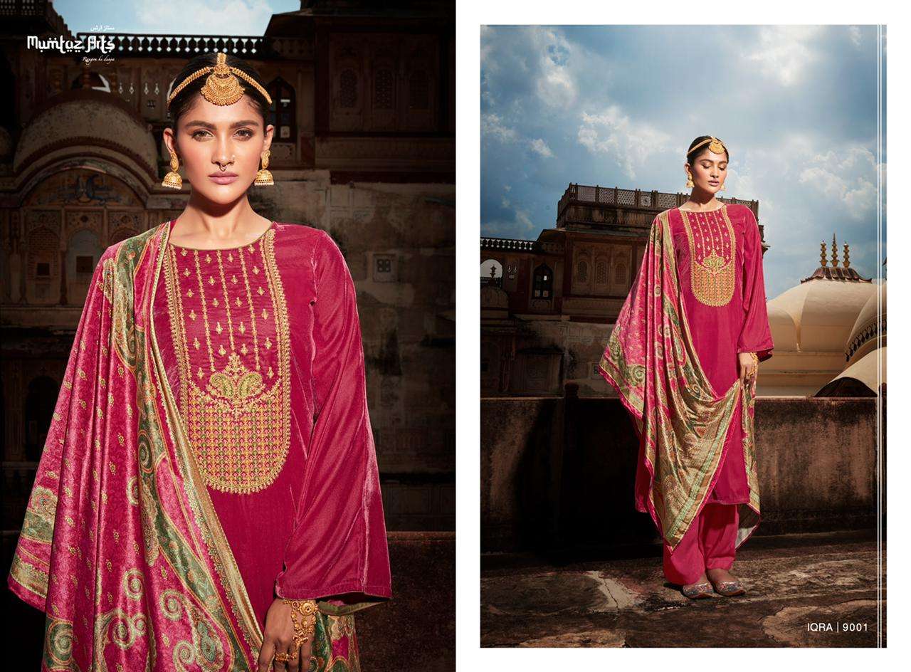Mumtaz Arts Iqra Catalog Pashmina Dress Materials Wholesale