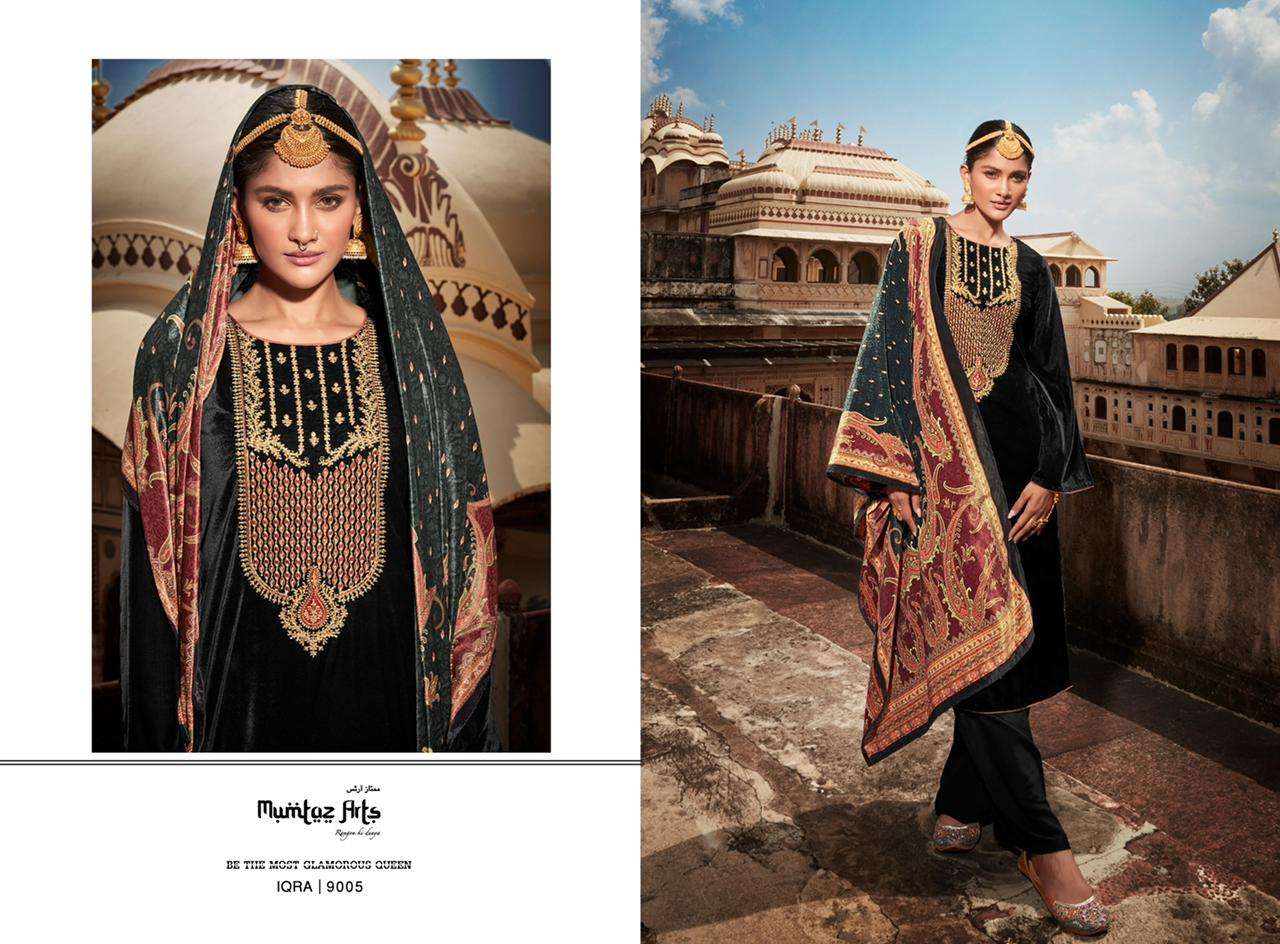 Mumtaz Arts Iqra Catalog Pashmina Dress Materials Wholesale