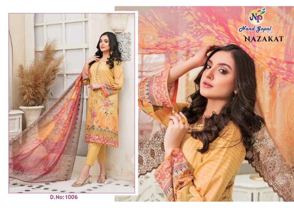 Nand Gopal Nazakat Catalog Karachi Cotton Dress Materials Wholesale