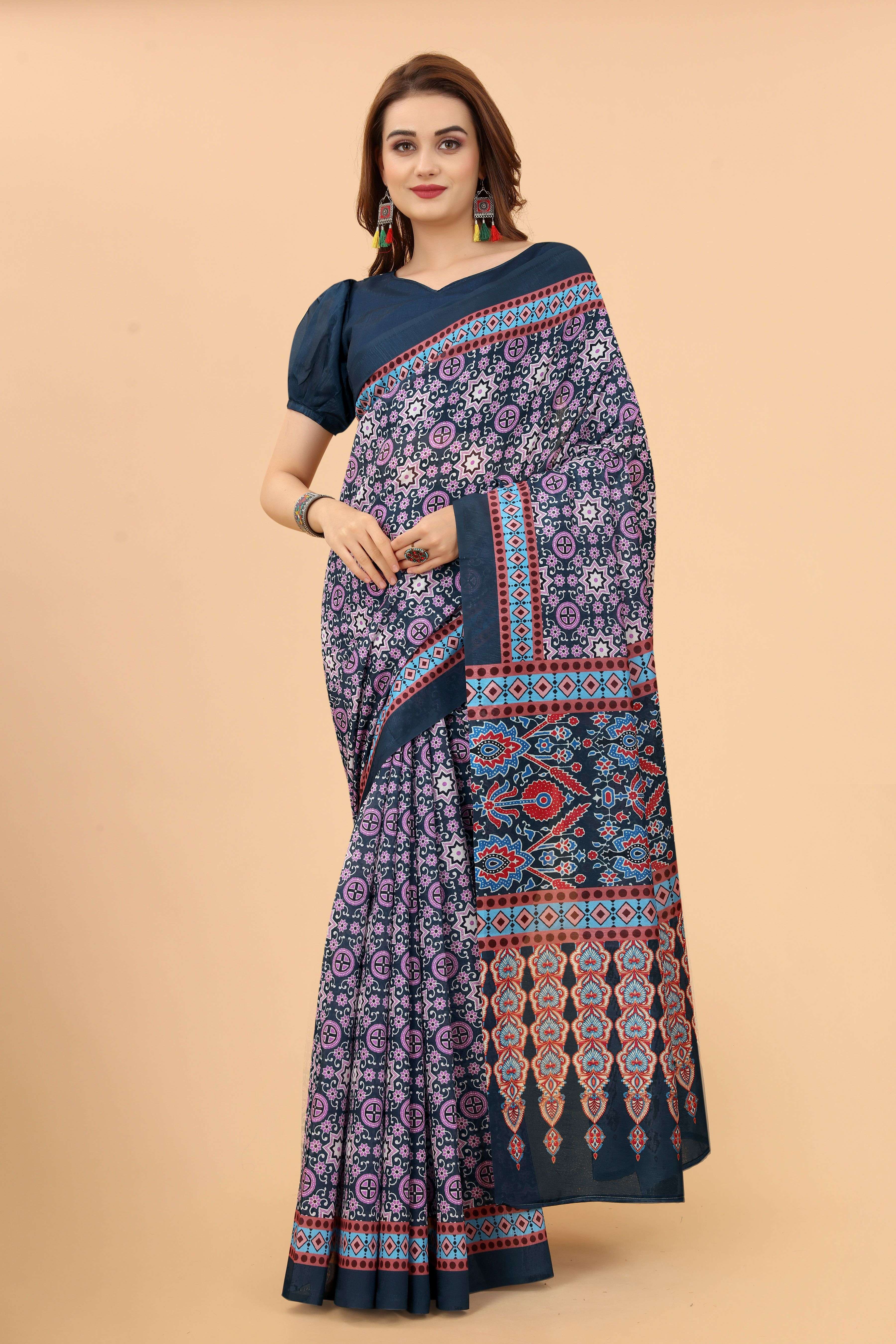 Printed Cotton Sarees SSB-2 from wholesale catalog