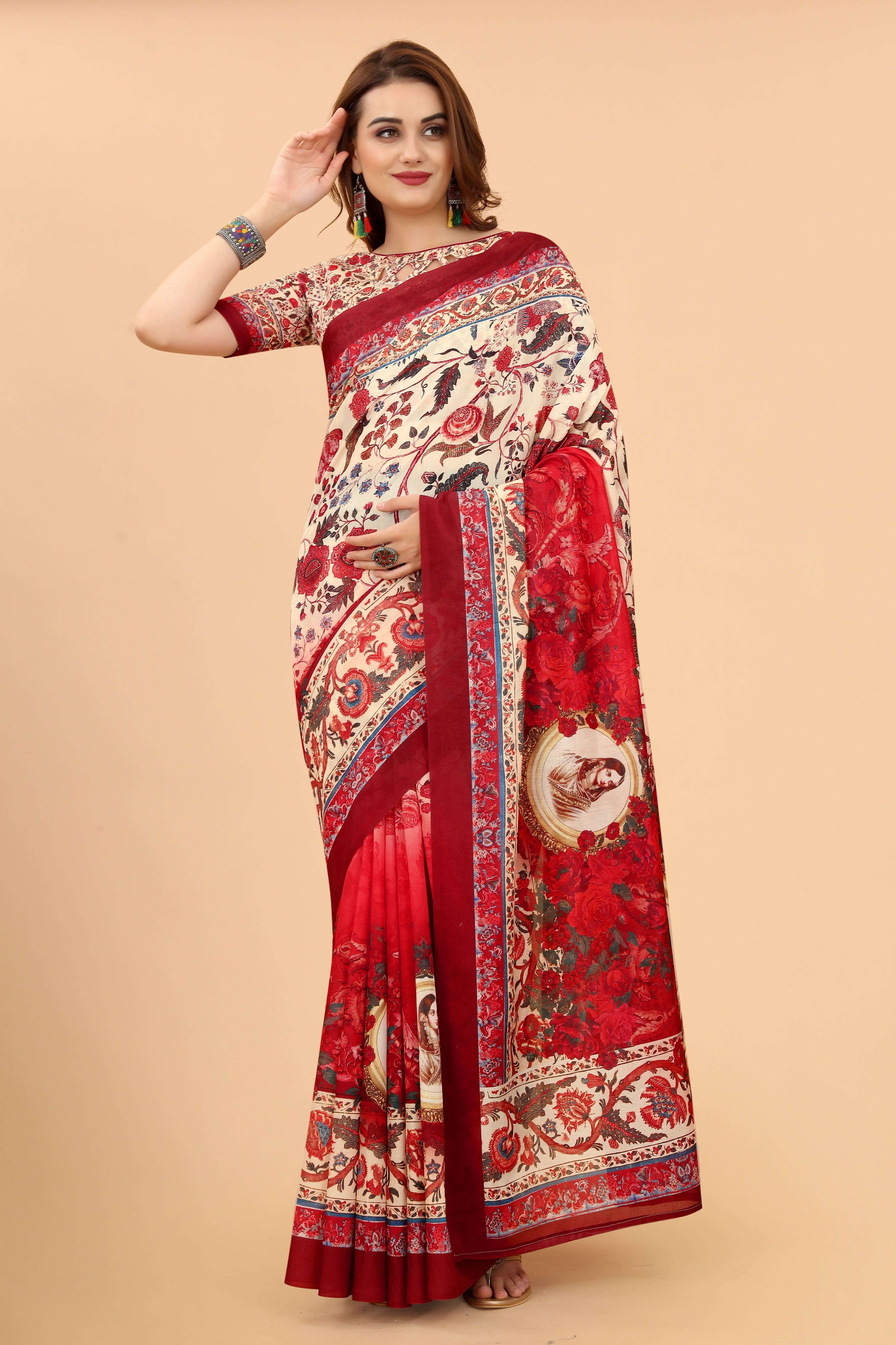 Printed Cotton Sarees SSB-2 from wholesale catalog