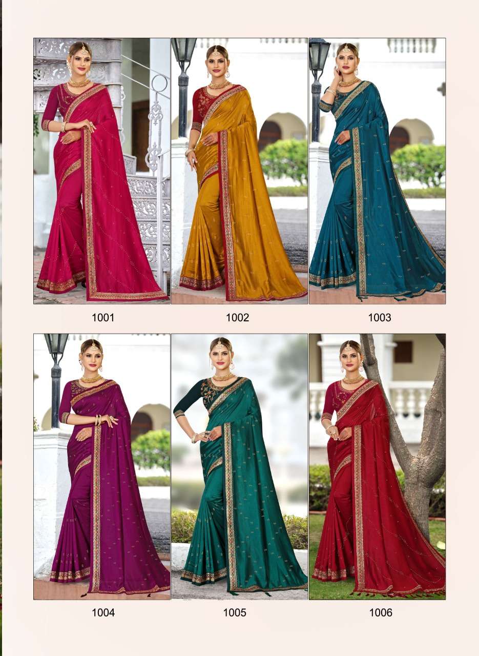 Ronisha Jhalak Catalog Festive Wear Vichitra Silk Sarees Wholesale