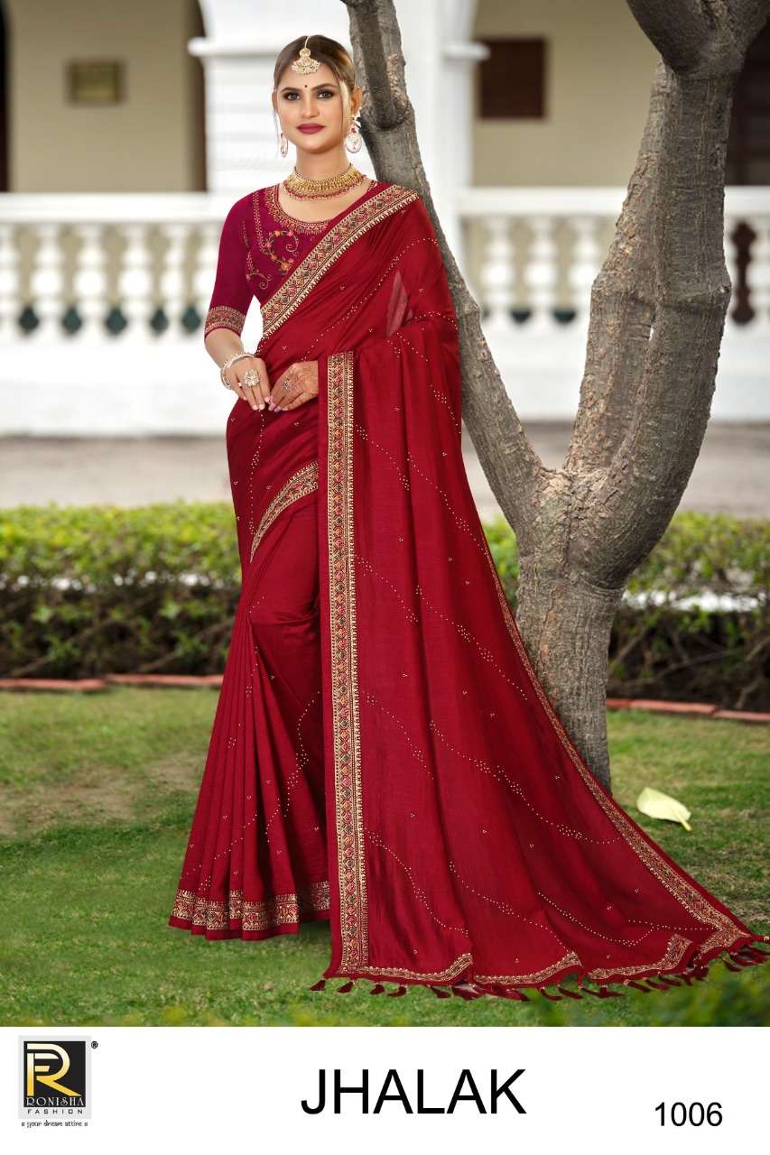 Ronisha Jhalak Catalog Festive Wear Vichitra Silk Sarees Wholesale