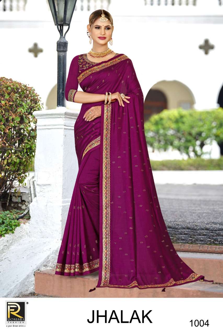 Ronisha Jhalak Catalog Festive Wear Vichitra Silk Sarees Wholesale