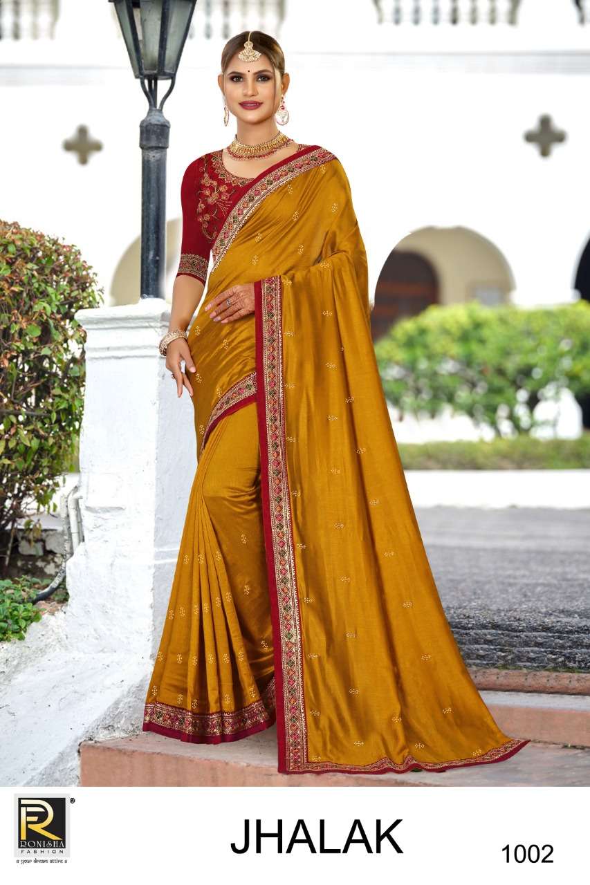 Ronisha Jhalak Catalog Festive Wear Vichitra Silk Sarees Wholesale
