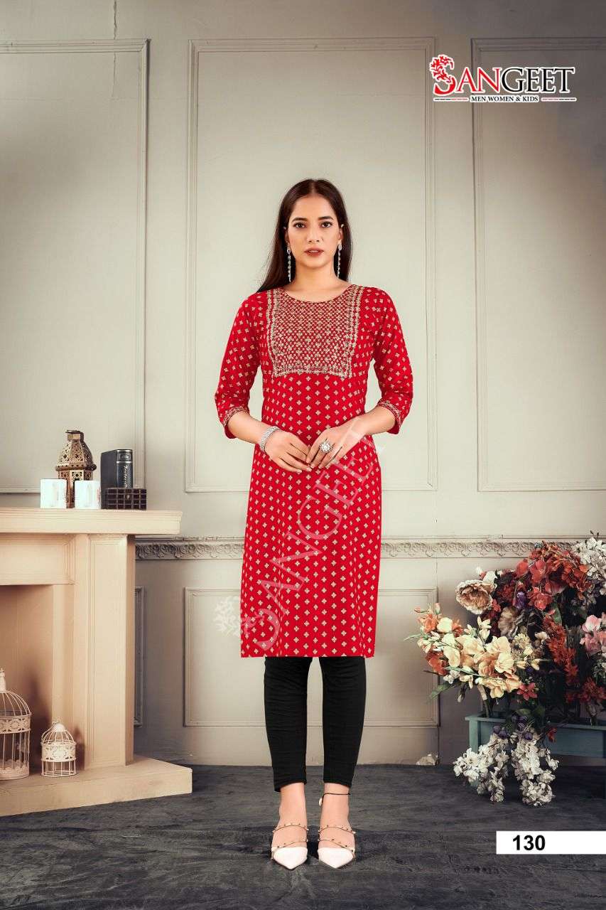 Sangeet Fatafat Vol 4 Catalog Rayon Regular Wear Straight Kurtis Wholesale