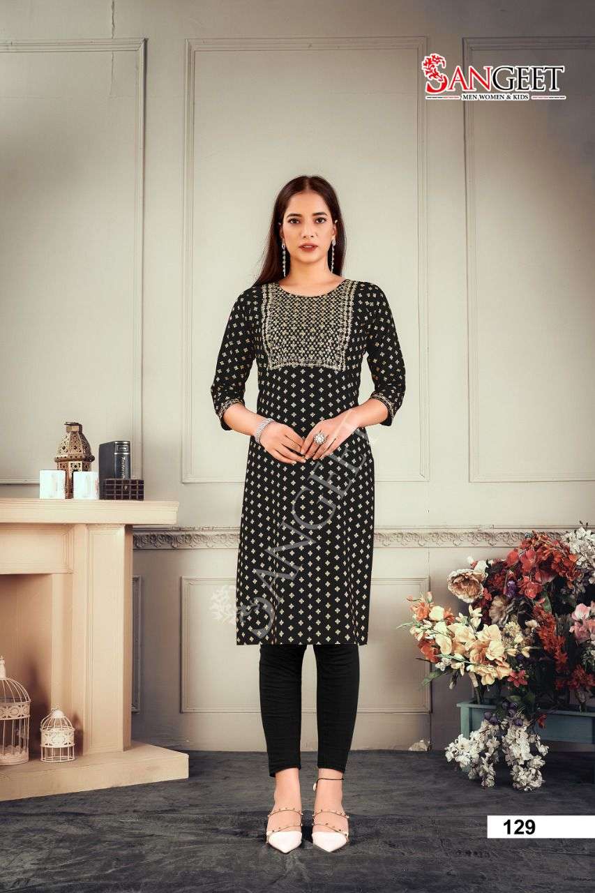 Sangeet Fatafat Vol 4 Catalog Rayon Regular Wear Straight Kurtis Wholesale