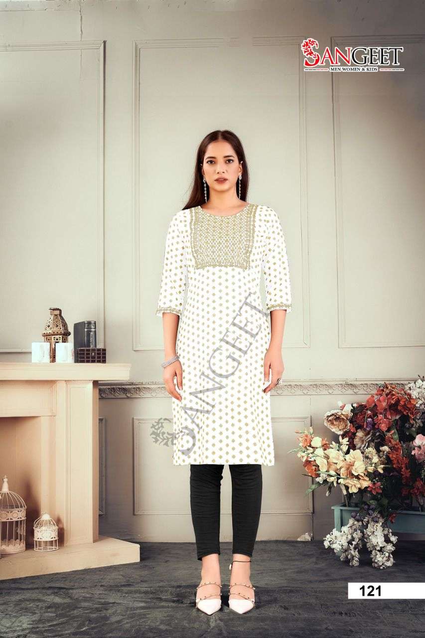 Sangeet Fatafat Vol 4 Catalog Rayon Regular Wear Straight Kurtis Wholesale