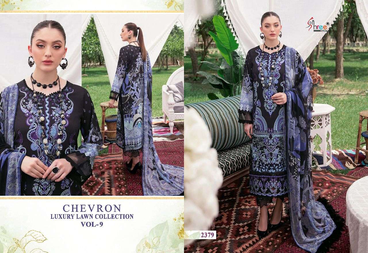Shree Chevron Luxury Lawn Collection Vol 9 Catalog Pakistani Salwar Suits Wholesale