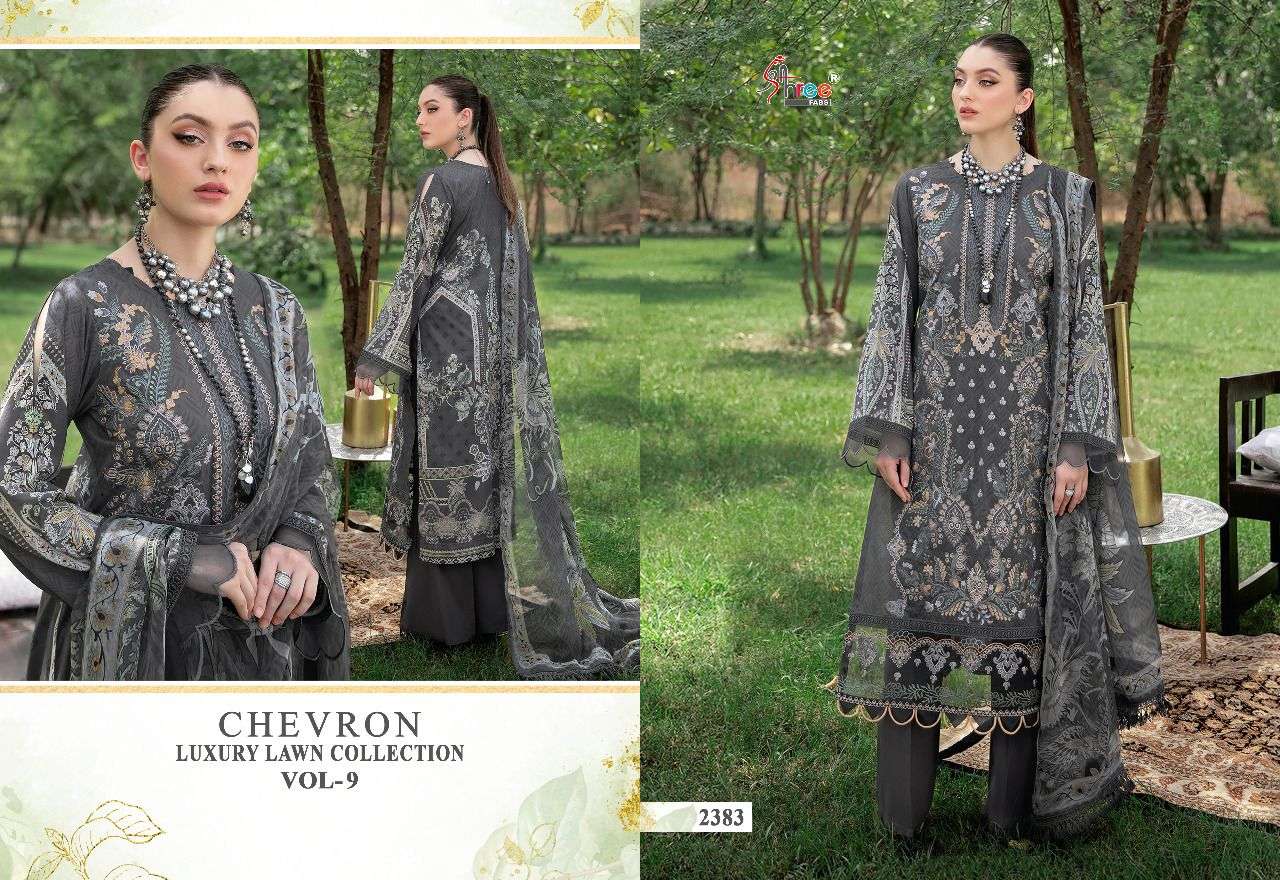 Shree Chevron Luxury Lawn Collection Vol 9 Catalog Pakistani Salwar Suits Wholesale