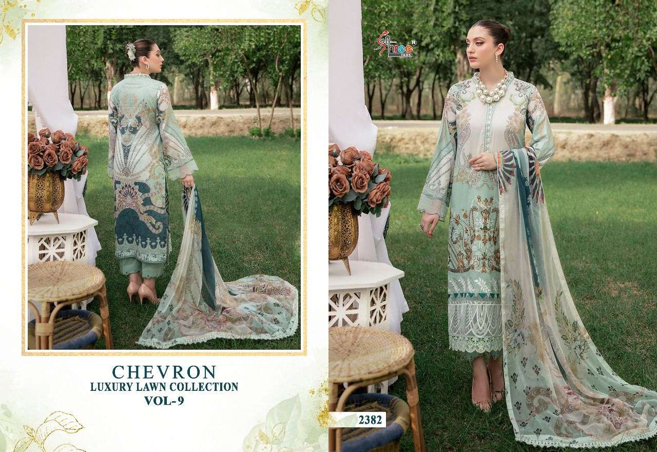 Shree Chevron Luxury Lawn Collection Vol 9 Catalog Pakistani Salwar Suits Wholesale
