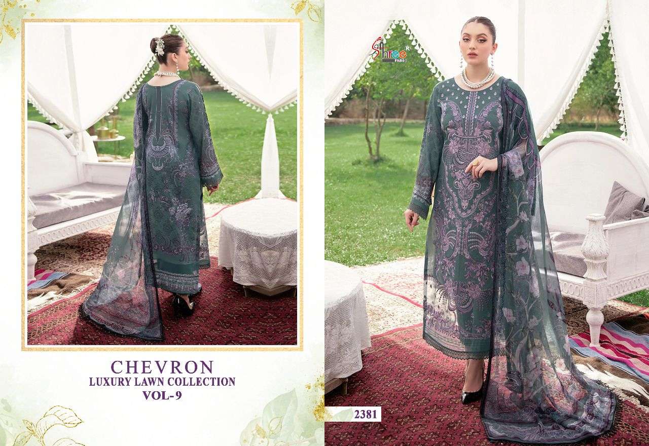 Shree Chevron Luxury Lawn Collection Vol 9 Catalog Pakistani Salwar Suits Wholesale