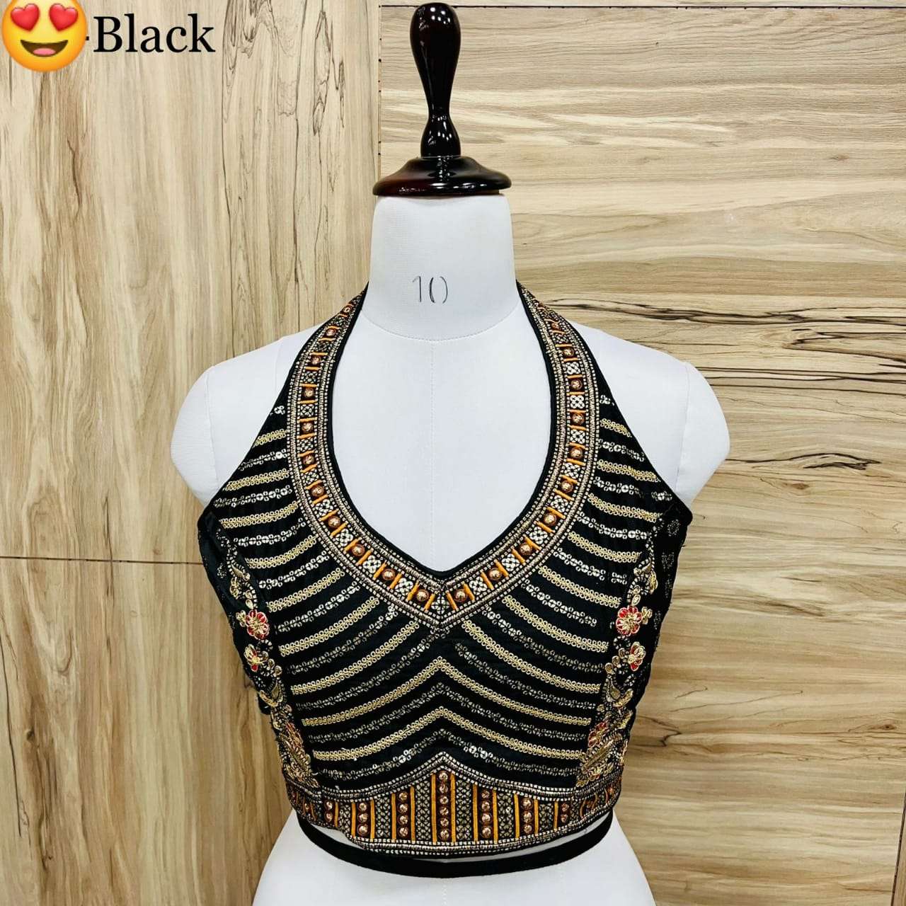 Western Look halter Neck Codding Sequence With Multy Thread Blouse Wholesale