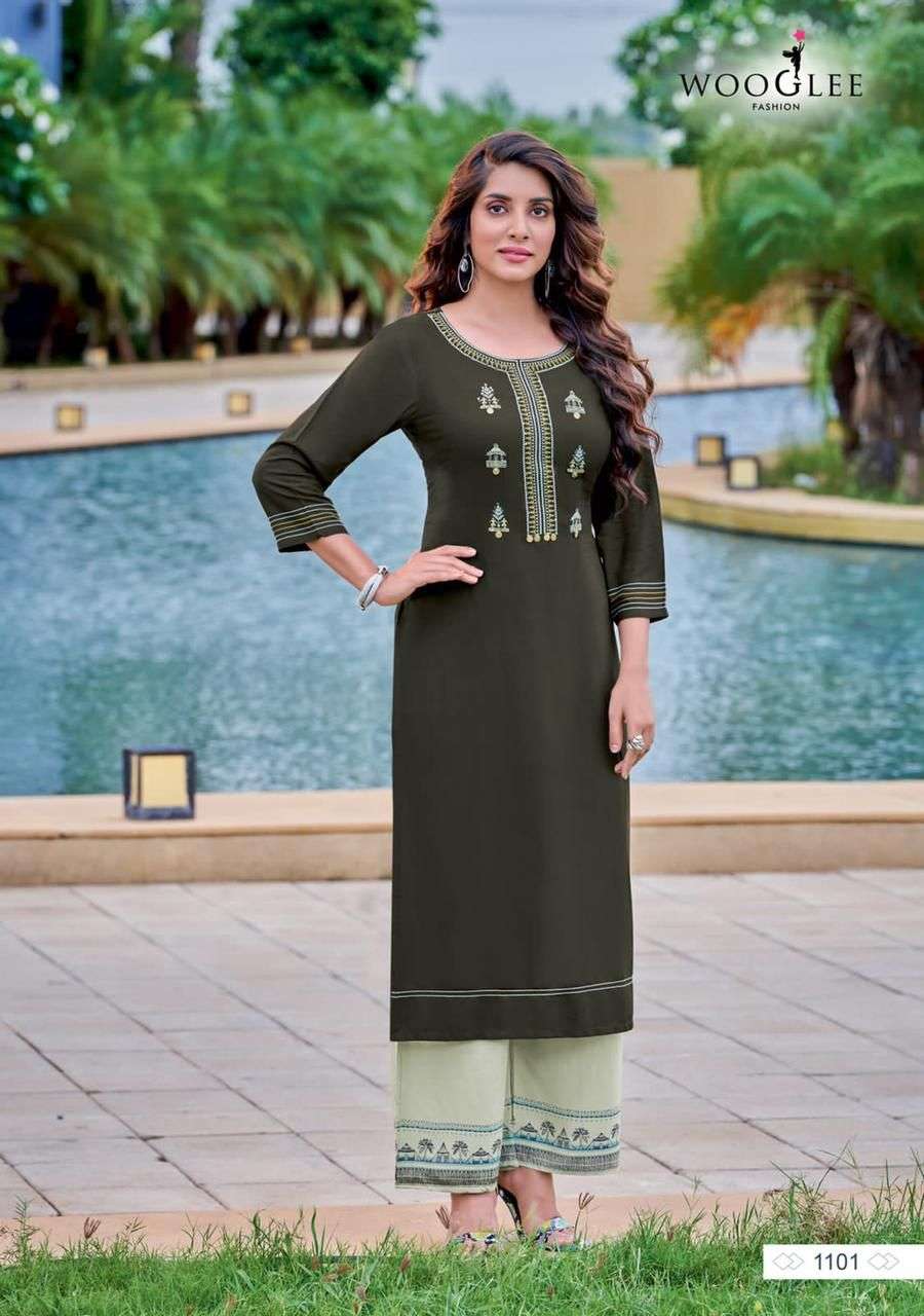 Wooglee Celebration Vol 16 Catalog Rayon Daily Wear Top With Bottom Wholesale
