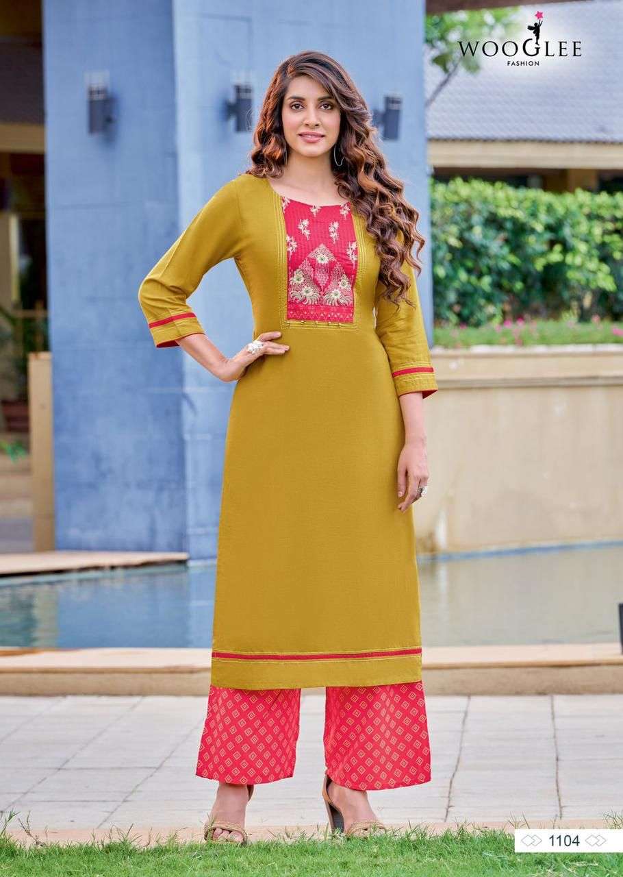 Wooglee Celebration Vol 16 Catalog Rayon Daily Wear Top With Bottom Wholesale