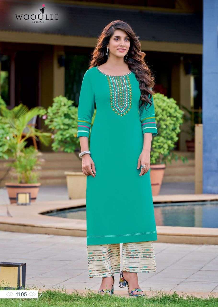 Wooglee Celebration Vol 16 Catalog Rayon Daily Wear Top With Bottom Wholesale