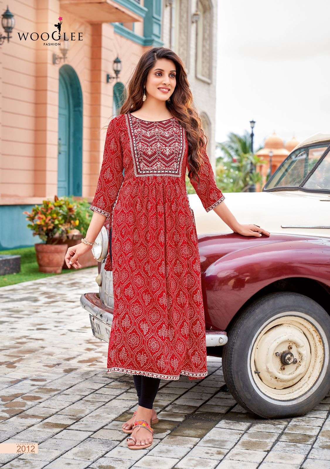 Wooglee Verona Catalog Rayon Designer Wear Kurtis Wholesale