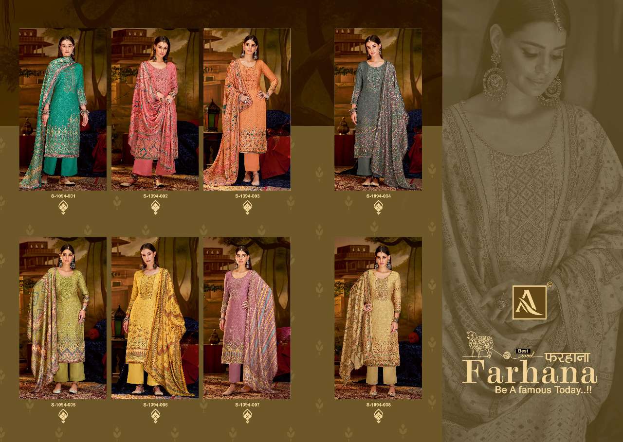 Alok Farhana Catalog Designer Wear Pashmina Dress Materials Wholesale