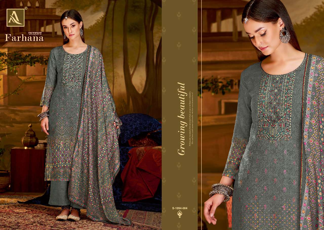 Alok Farhana Catalog Designer Wear Pashmina Dress Materials Wholesale