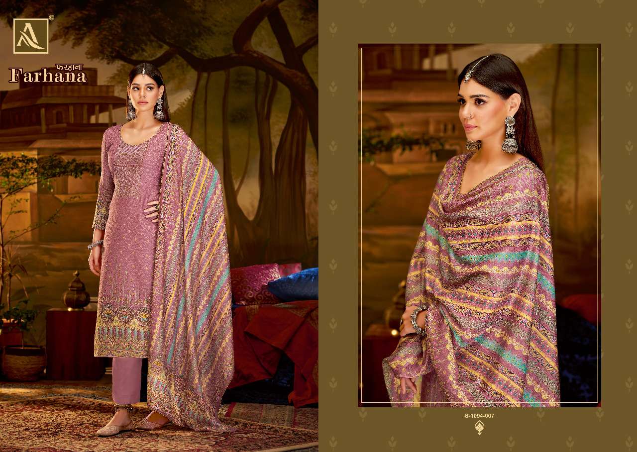 Alok Farhana Catalog Designer Wear Pashmina Dress Materials Wholesale