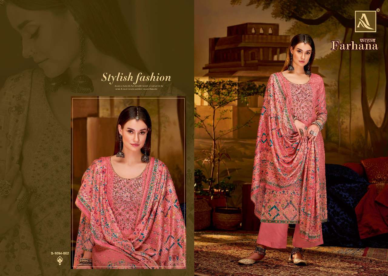 Alok Farhana Catalog Designer Wear Pashmina Dress Materials Wholesale