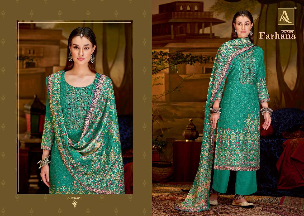 Alok Farhana Catalog Designer Wear Pashmina Dress Materials Wholesale