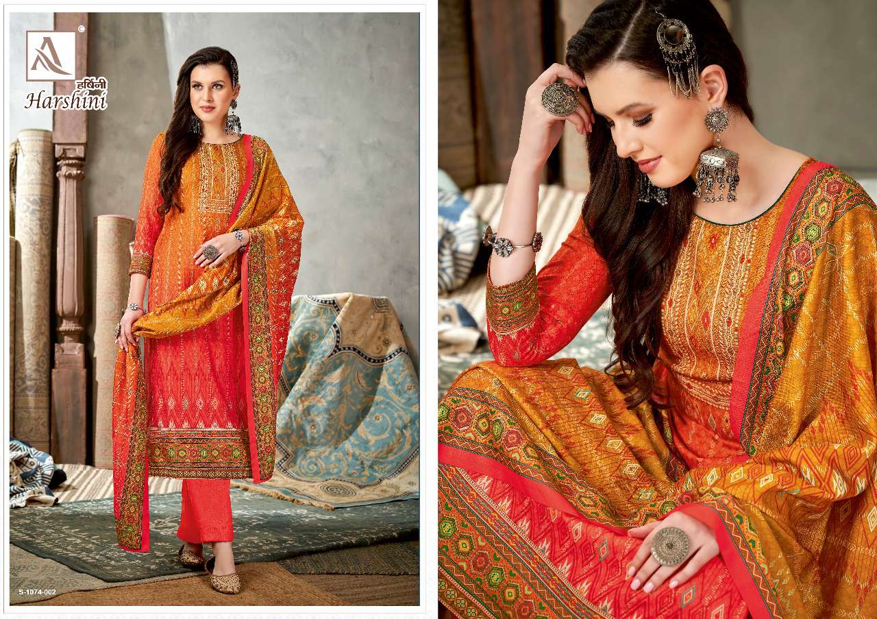 Alok Harshini Catalog Winter Wear Pashmina Dress Materials Wholesale
