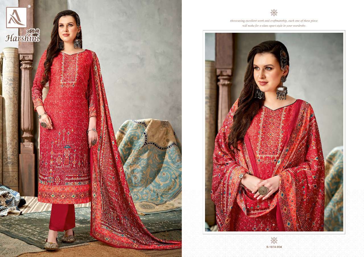 Alok Harshini Catalog Winter Wear Pashmina Dress Materials Wholesale