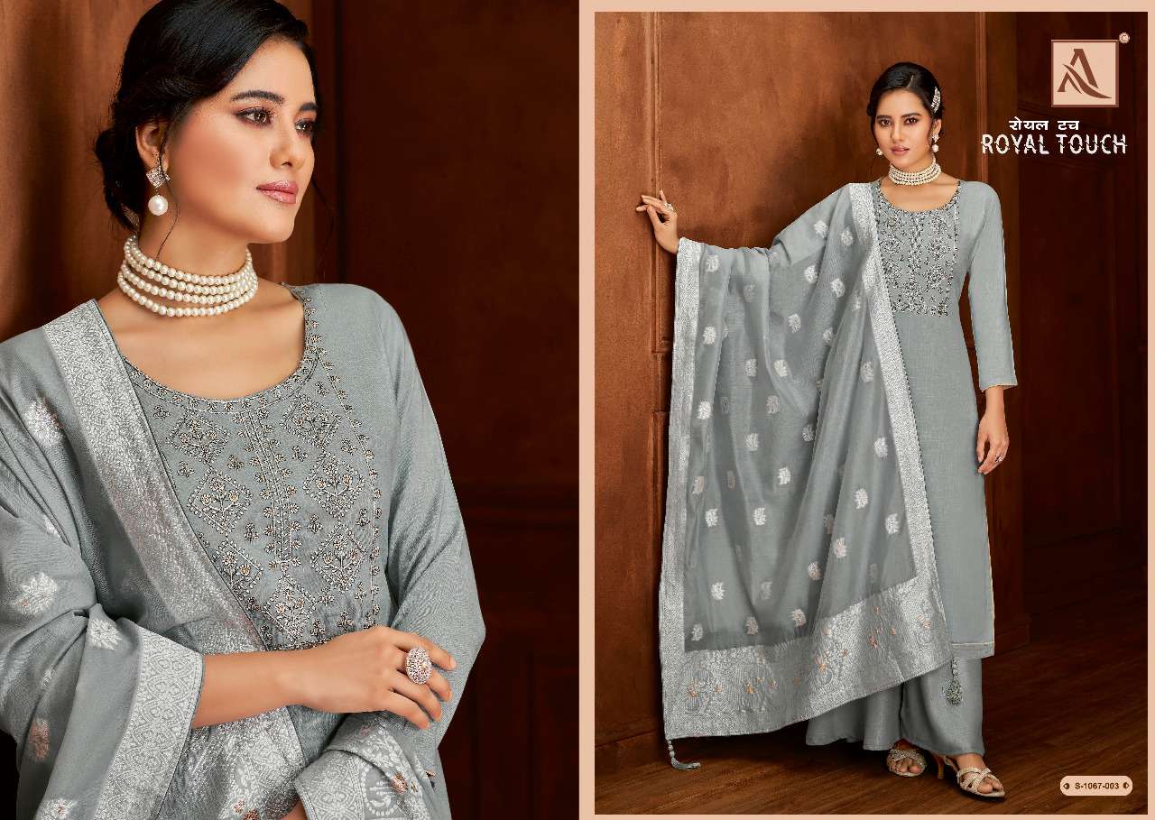 Alok Royal Touch Catalog Pure Viscose Rayon Designer Dress Materials Wholesale