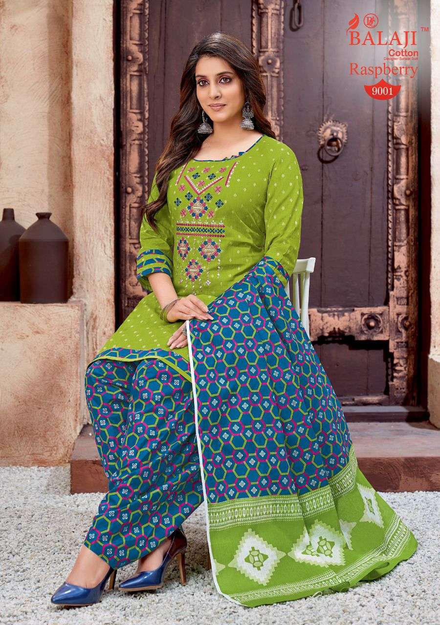 Balaji Raspberry Patiyala Vol 9 Catalog Cotton Dress Materials Wholesale