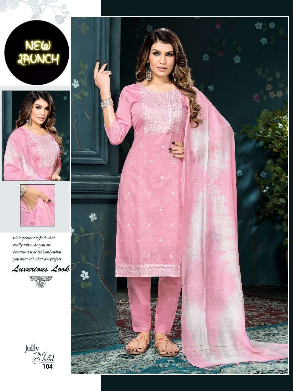 Beauty Jully & Juliet Catalog Silk Kurti With Bottom Dupatta Wholesale