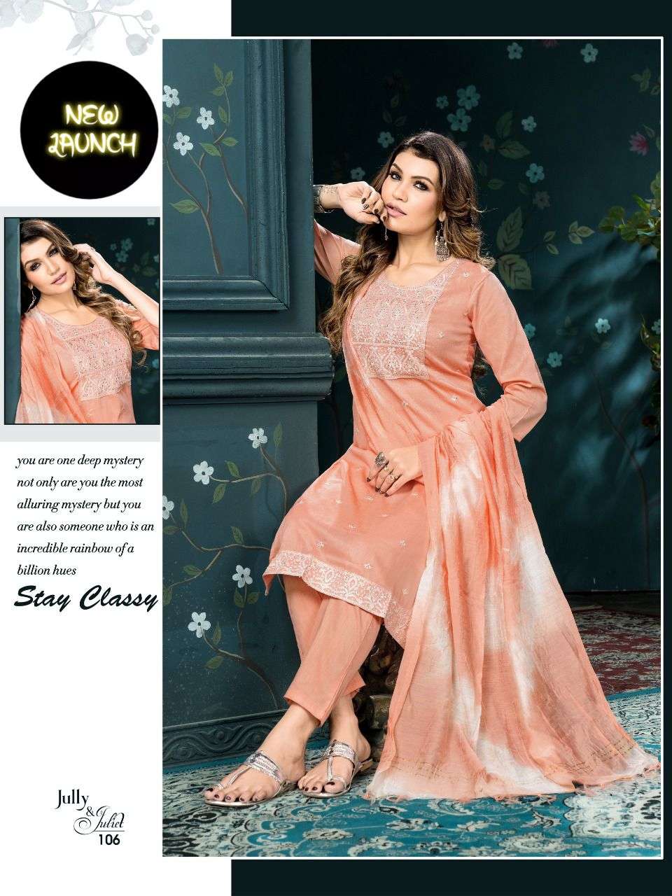 Beauty Jully & Juliet Catalog Silk Kurti With Bottom Dupatta Wholesale