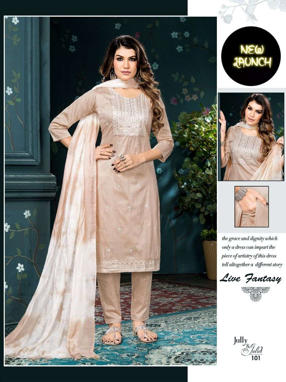 Beauty Jully & Juliet Catalog Silk Kurti With Bottom Dupatta Wholesale