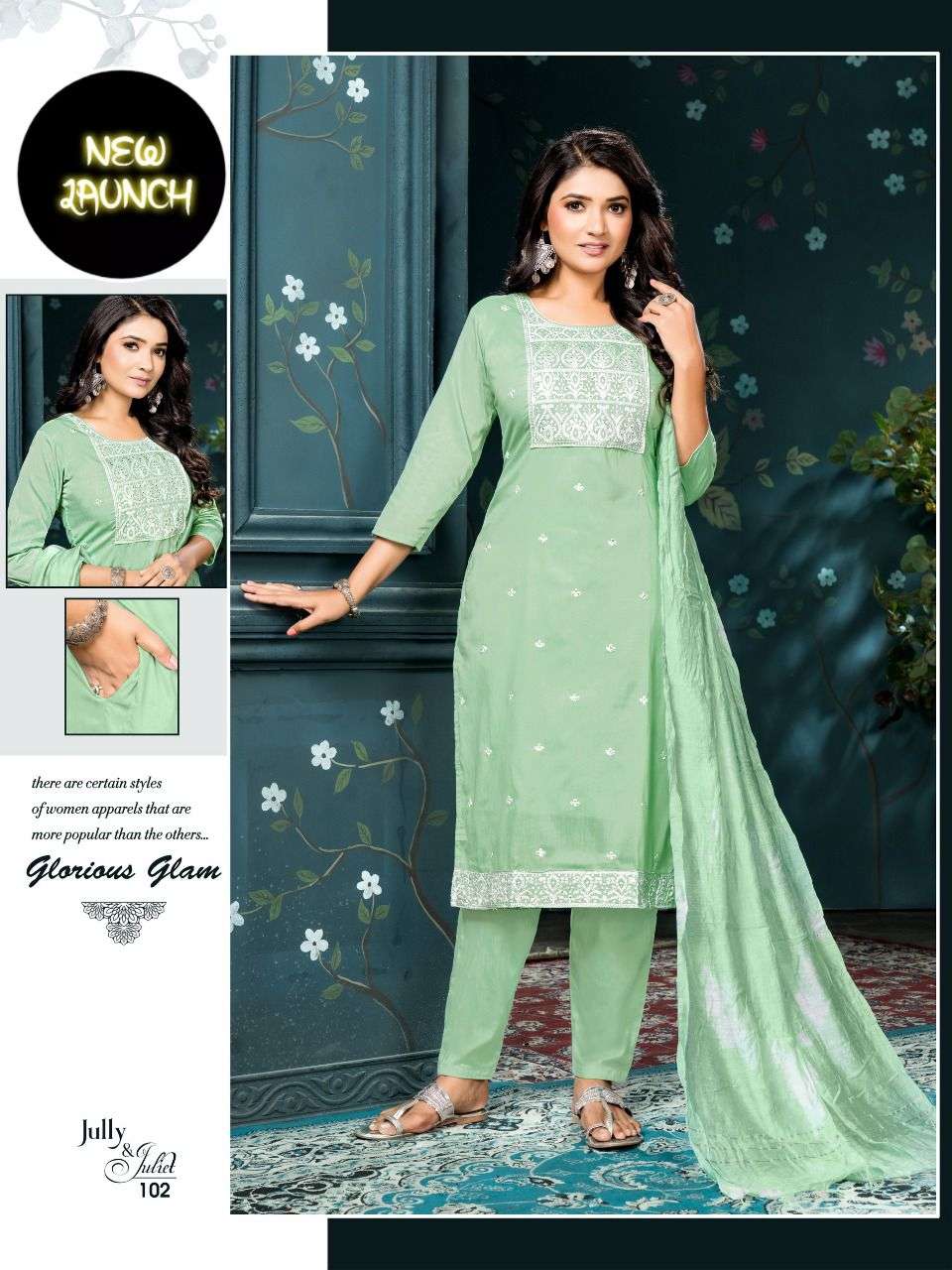 Beauty Jully & Juliet Catalog Silk Kurti With Bottom Dupatta Wholesale
