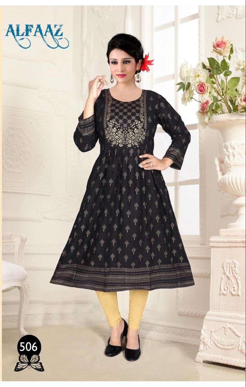 Beauty Queen Alfaaz Vol 5 Catalog Party Wear Designer Long Anarkali Kurtis Wholesale