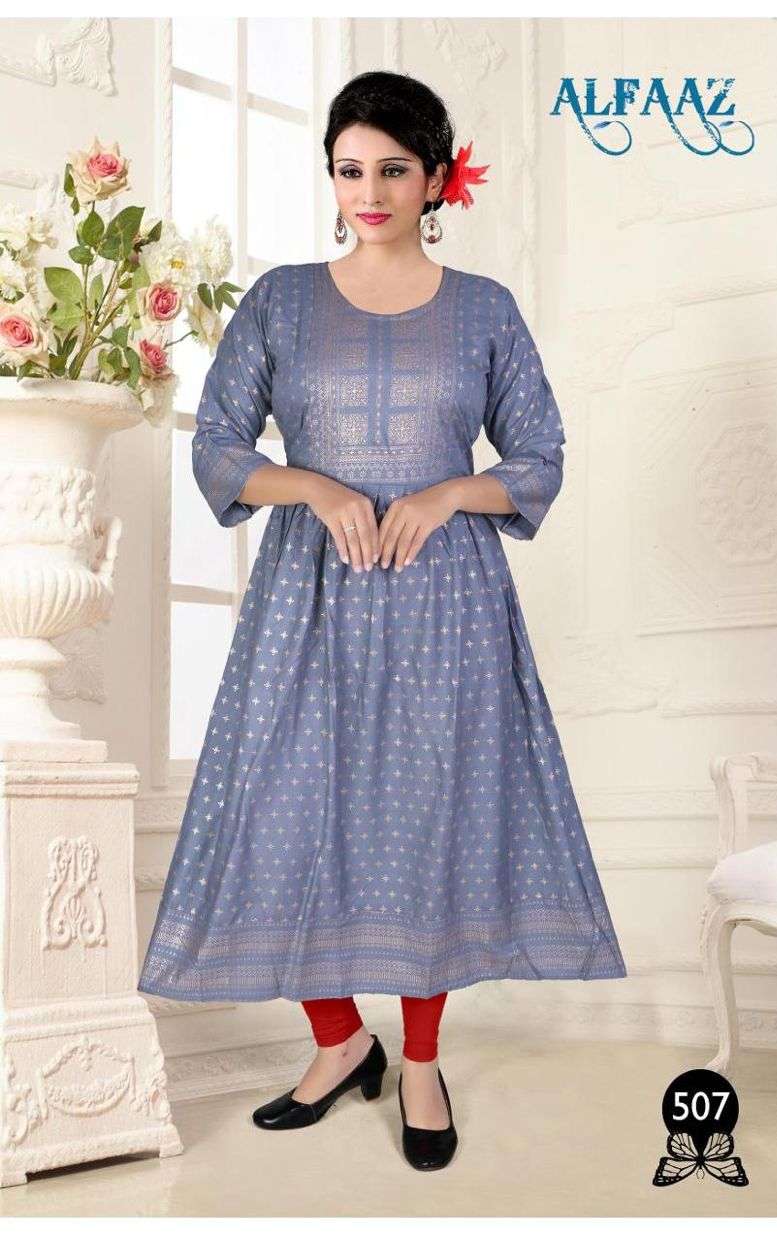 Beauty Queen Alfaaz Vol 5 Catalog Party Wear Designer Long Anarkali Kurtis Wholesale