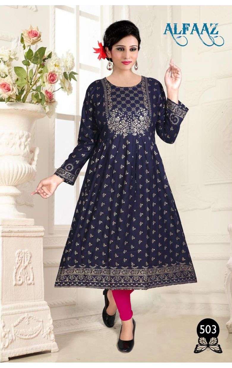 Beauty Queen Alfaaz Vol 5 Catalog Party Wear Designer Long Anarkali Kurtis Wholesale