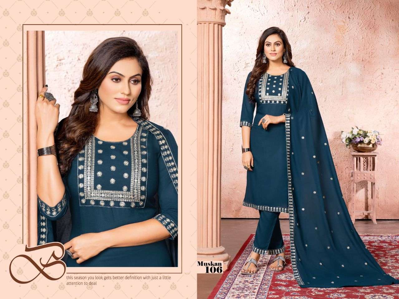 Beauty Queen Muskan Vol 3 Catalog Festive Wear Ready Made Top Bottom Dupatta Wholesale