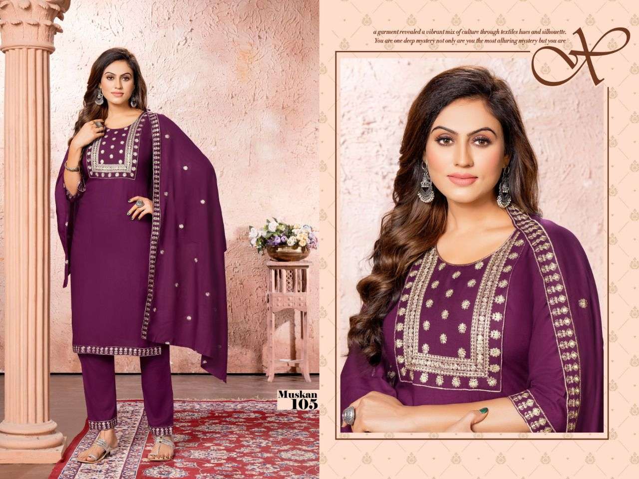 Beauty Queen Muskan Vol 3 Catalog Festive Wear Ready Made Top Bottom Dupatta Wholesale