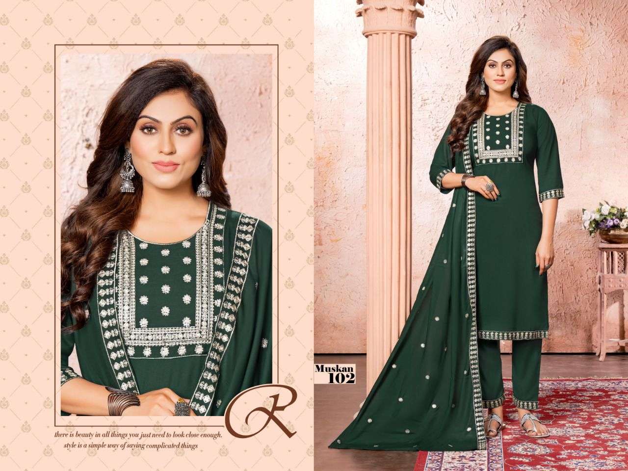 Beauty Queen Muskan Vol 3 Catalog Festive Wear Ready Made Top Bottom Dupatta Wholesale