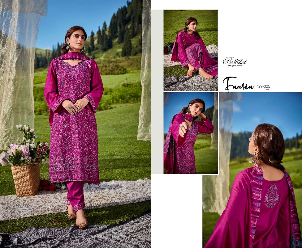 Belliza Faariah Catalog Premium Woollen Wear Dress Materials Wholesale