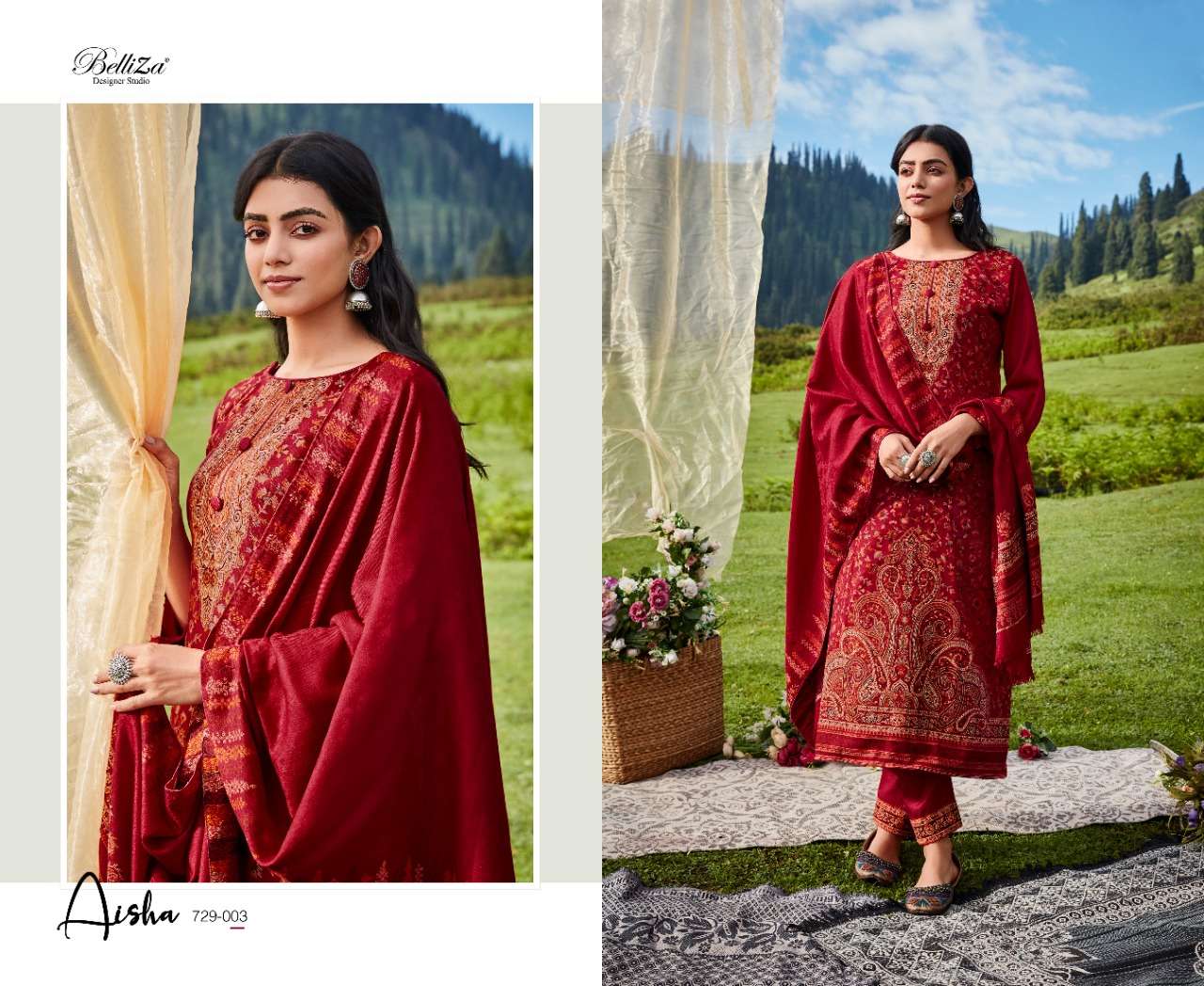 Belliza Faariah Catalog Premium Woollen Wear Dress Materials Wholesale