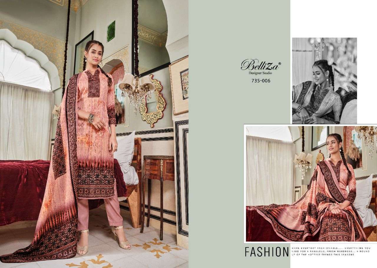 Belliza Nisarg Catalog Premium Wear Woollen Pashmina Dress Materials Wholesale