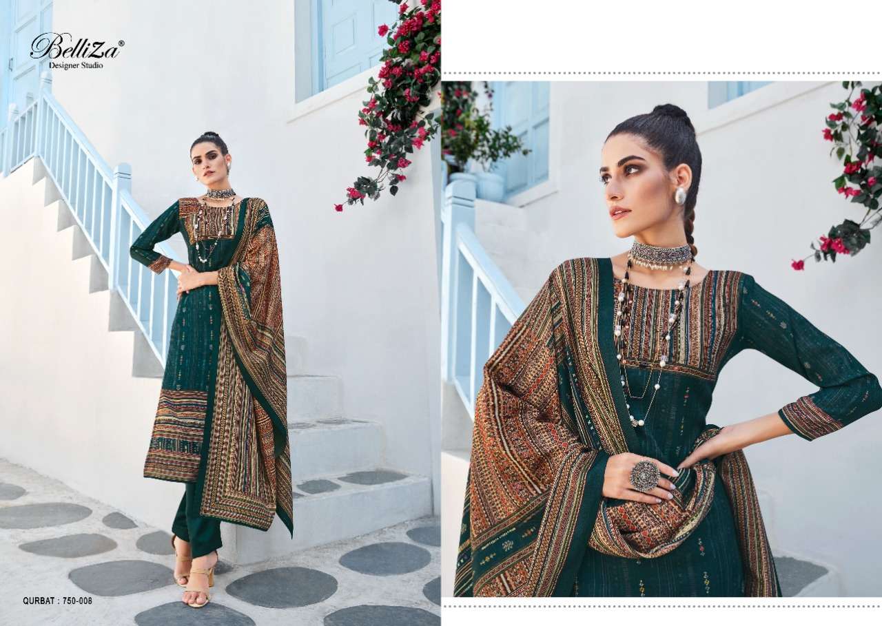 Belliza Qurbat Catalog Premium Winter Wear Pashmina Dress Materials Wholesale