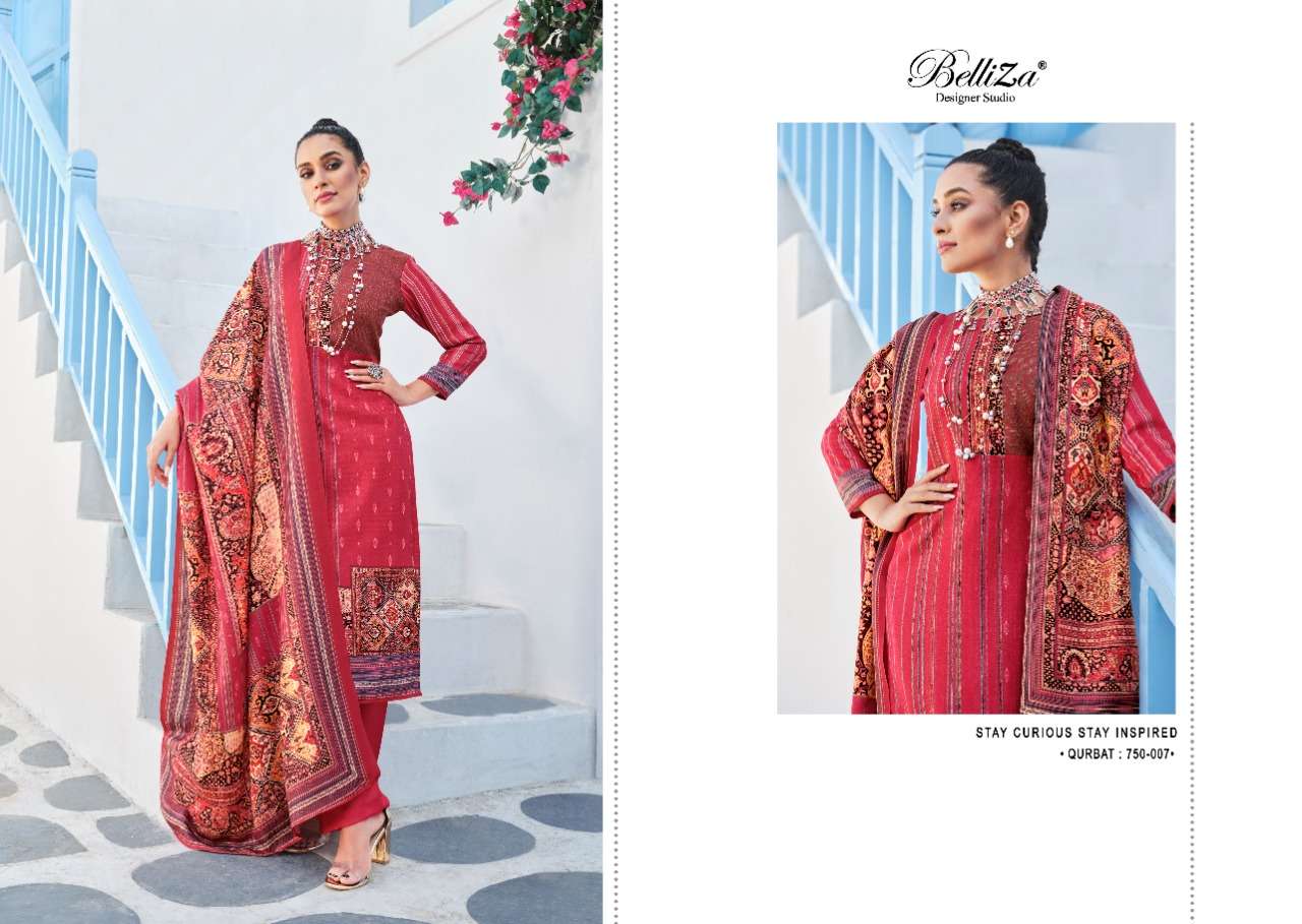 Belliza Qurbat Catalog Premium Winter Wear Pashmina Dress Materials Wholesale
